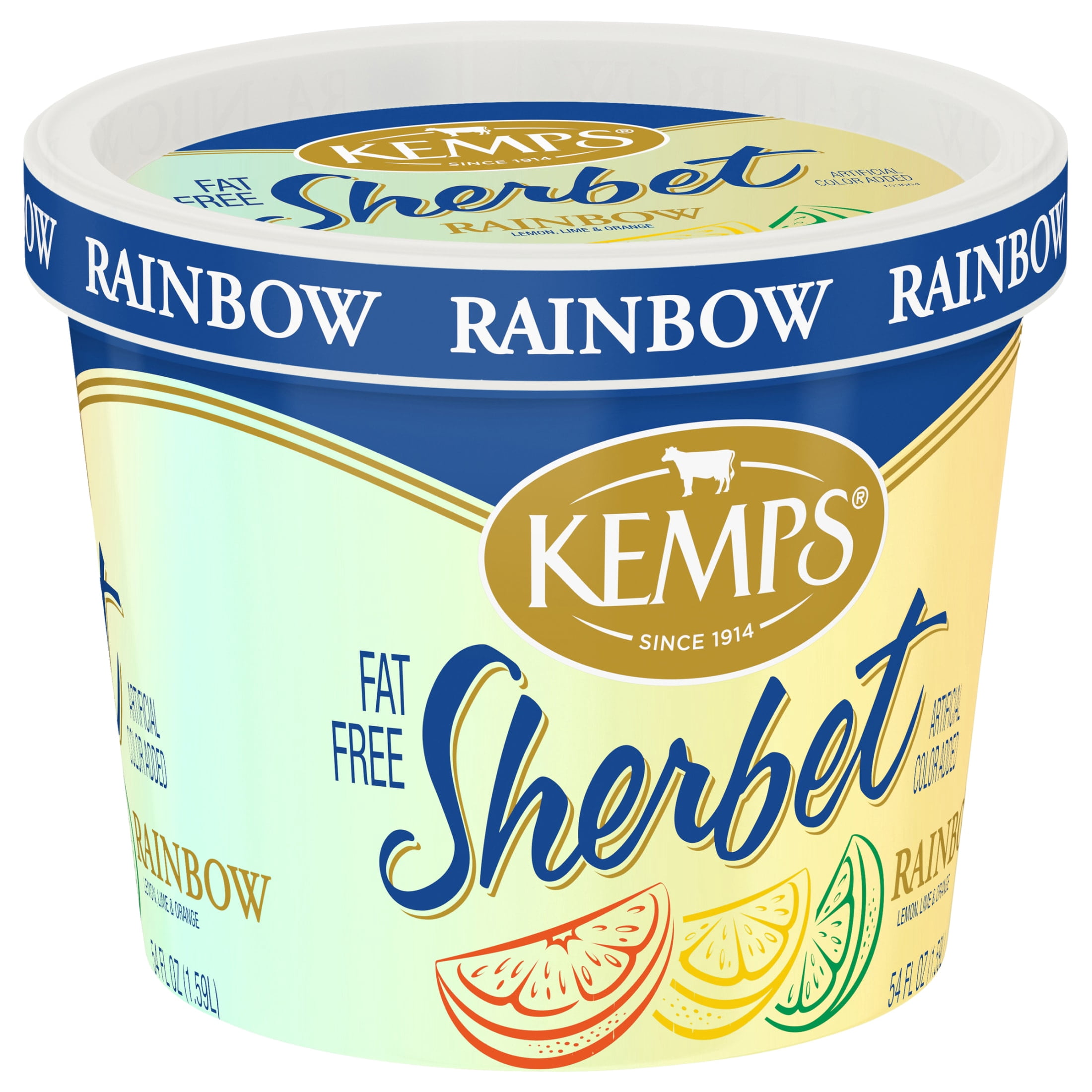 Kemps Fat Free Rainbow Sherbet, 54 fl oz