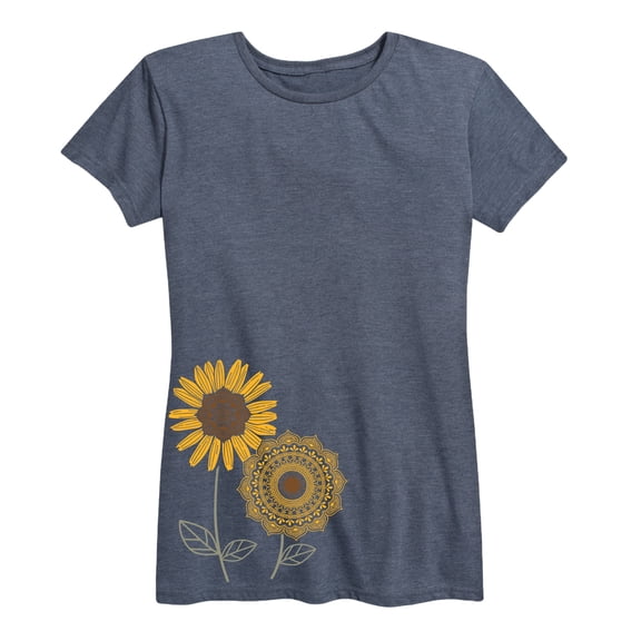 Instant Message - Decorative Sunflowers Short Sleeve Graphic T-Shirt