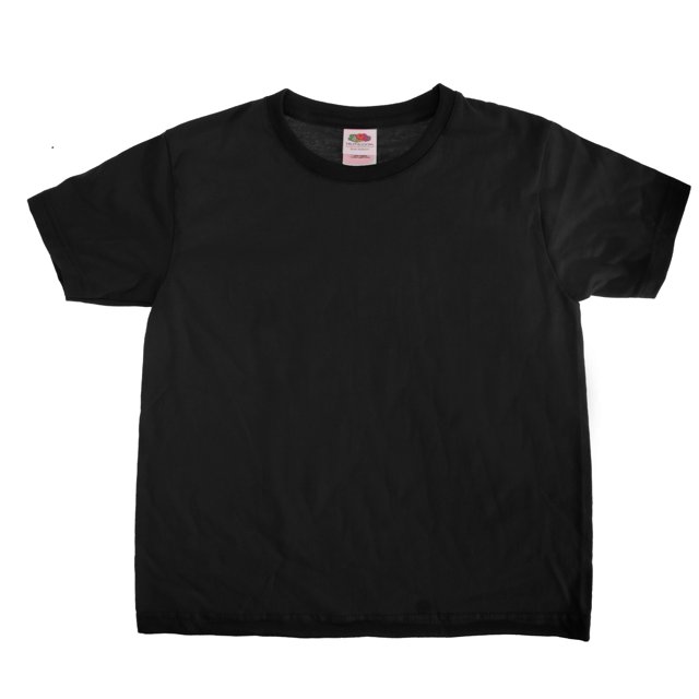 Fruit Of The Loom - Camiseta básica de manga corta Tacto super suave Modelo Sofspun Unisex Niños Niñas (Negro)