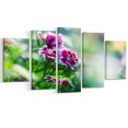 thumbnail image 2 of Fleurs Roses sur Fond Vert - Impression d'Art Floral sur Toile, 2 of 3