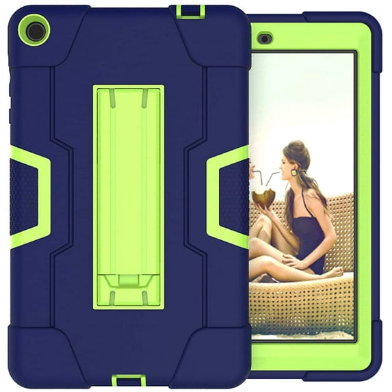 FIEWESEY for Walmart Onn 8 Pro 8 Inch Tablet Case, Heavy Duty Shockproof Dropproof Hybrid Rugged Armor with Kickstand Full Body Protective Case for Walmart Onn 8 Pro (Model ONA100003561)(Navy/Green)