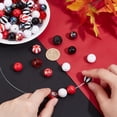 thumbnail image 3 of 112 Pcs Perles de Bubblegum Acrylique 16mm - Perles Rondes Rouges Noires en Vrac pour Guirlande de Stylos Bracelet de Bijoux Fabrication de Sacs de Téléphone Chaîne Décoration de Mariage Fête des Mères, 3 of 9