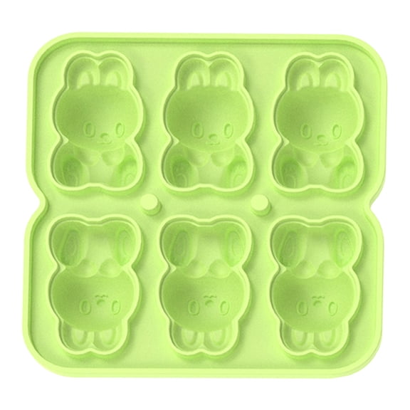 Ice Cube Mold Silicone Tray Large Silica Gel Six grid rabbit silicone fruit green