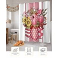 thumbnail image 7 of Fall Pink Pumpkin Sunflower Cotton Maple Leaves Shower Curtain Set ，Waterproof Fabric Shower Curtains Shower Curtains for Bathroom,Bathroom Decor 66"x72", 7 of 7