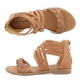thumbnail image 4 of Nuevas sandalias con cremallera y correa cruzada Sandalias planas tejidas de color sólido para mujer Wmkox8yii  nm1339, 4 of 9