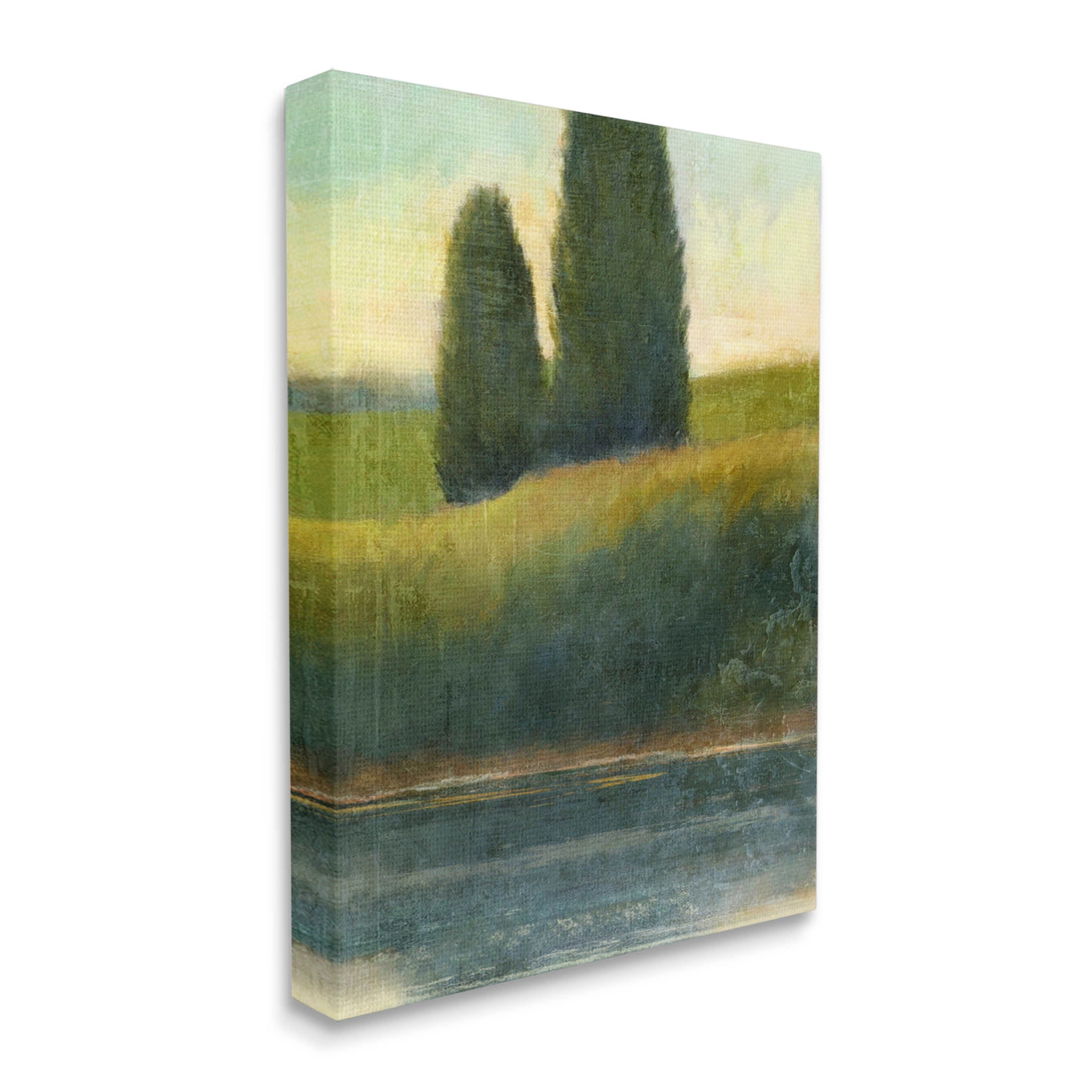 Rural Pond Reflection Landscape Landscape Graphic Art Gallery Wrapped Canvas Print Wall Art