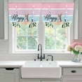 thumbnail image 4 of Easter Balloon Curtains 63 Inch Length for Living Room/Bedroom, Spring Rabbit Colorful Eggs Flowers Striped Rod Pocket Privacy Door Curtains Decorative Tie Up Shade for Window 52"x63", 4 of 8