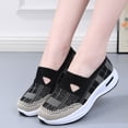 thumbnail image 5 of Dweltoz Women's Woven Orthopedic Shoes Slip On Wide Width Walking Shoes Comfortable Lightweight Arch Support Shoes Woven Breathable Soft Running Sneakers,Black 8, 5 of 5