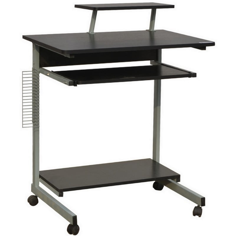 Homegear Compact Home Office Computer Desk on Wheels Black