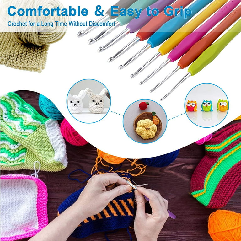 2-10mm Multicolor Knitting Needles Soft Grip Ergonomic Handle