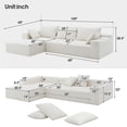 thumbnail image 4 of Modular Sectional Sofa with Chaise, Chenille Cloud Couch Deep Seat Modern L-Shape Living Room Furniture, Cream Upholstered Free Combination No Assembly Required, 4 of 9