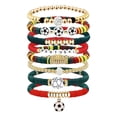 thumbnail image 2 of Soccer Accessories, Soccer Cup 2026 Merchandise, Stretch Stackable Polymer Modeling Material Bead Bracelets 8Pc Set, 7 Inch Mundial 2026 Team Match Day Fan Jewelry, Elastic Beaded, 2 of 6