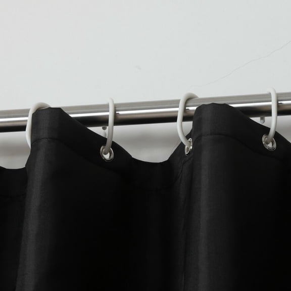 AURARMLET 1pc Solid Color Shower Curtain Black Waterproof Bathroom Polyester Partition Curtain with Hook (120x180cm)