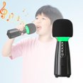 thumbnail image 3 of Micrófono de radio portátil de 1 canal con para cumpleaños, todos los teléfonos inteligentes, PC, exteriores, adultos, niñas, - NEGRO Yotijar Micrófono de Karaoke, 3 of 10