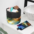 thumbnail image 6 of PhooArto Travel Cosmetic Bags Barrel Makeup Bag, Multifunctional Toiletry Bucket Bags Round Organizer Storage Pocket, Galaxy Music Note Star, 6 of 6