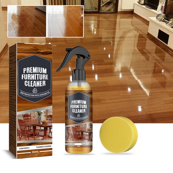 Juego de esponjas limpiadoras para muebles de madera, plástico, cuero sintético y superficies de piedra, 100 ml, fórmula natural a base de plantas, incluye 2 o 3 botellas.