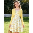 thumbnail image 2 of Aideaone Girls Dress Set Floral Spaghetti Strap Dress with Cardigan for Tweens Teens 7-14 Years, 2 of 8