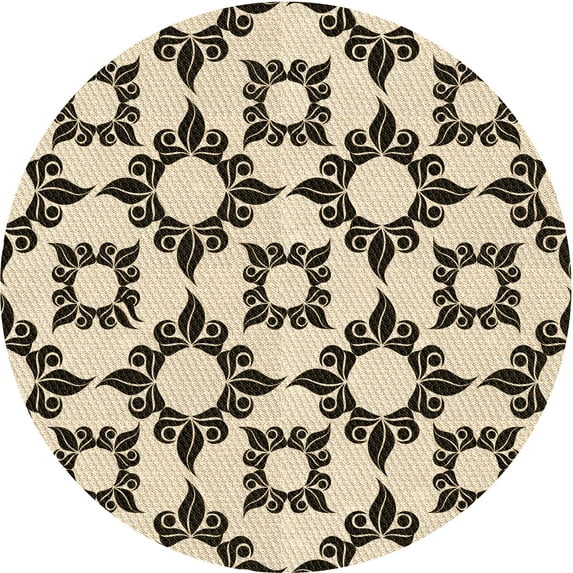 Ahgly Company Indoor Square Patterned Vanilla Gold Area Rugs, 3' Square