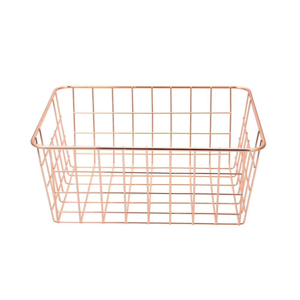 Mainstays Rose Gold Wire Basket, 2 Count
