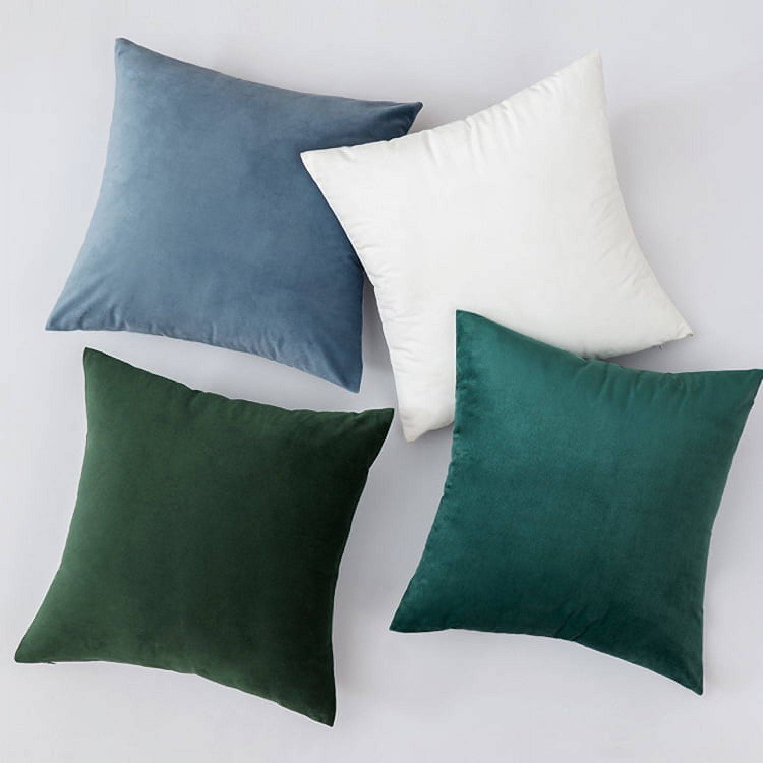 Nmkwnr Set of 2 Solid Color Throw Pillow Covers Decorative Square Velvet Soft Pillow Case Cushion Cover for Living Room Bed Couch Bedroom Sofa, 16"x16"
