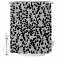 thumbnail image 2 of Grey Black Botanical Waterproof Fabric Shower Curtain,Pastoral Spring Floral Summer Art Waterproof Fabric Shower Curtain for Bathroom Curtains Bathtubs Shower Curtains with 12 Hooks Extra Long 72x96, 2 of 8