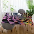 thumbnail image 3 of Yayeee Tablecloths 54" x 54" Rectangle Wrinkle Resistant Party Table Cover, Pink Wavy Plaid, 3 of 8