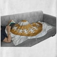 thumbnail image 6 of Christmas Alphabet Soft Flannel Fleece Blanket, G Letter Shaped Cookie with Splashy Effect Creamy Toppings Print, Cozy Plush for Indoor and Outdoor Use, 50" x 70", Ginger and White, by Ambesonne, 6 of 6