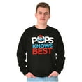 thumbnail image 5 of Papa Smurf Pops Knows Best Cool Dad Men's Crewneck Sweatshirt Brisco Brands S, 5 of 6