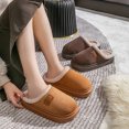 thumbnail image 6 of ZVNAΖH Unisex Plush Lined Slippers Winter Warm Indoor Non-Slip Couples House Shoes Thick Heel Household Slippers for Men Women, 6 of 6