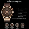 thumbnail image 5 of CURREN 8291 Men Dark Brown Chronograph Quartz Waterproof Leather belt Watch Sports Wristwatch, 5 of 5