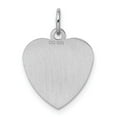 thumbnail image 2 of Auriga Fine Jewelry 925 Sterling Silver Heart Front/Satin Back Disc Charm Pendant (L -17mm, W-15mm) for Women, 2 of 7