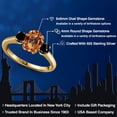 thumbnail image 2 of Gem Stone King 2.04 Ct Oval Ecstasy Mystic Topaz Black Diamond 18K Yellow Gold Plated Silver Ring, 2 of 6