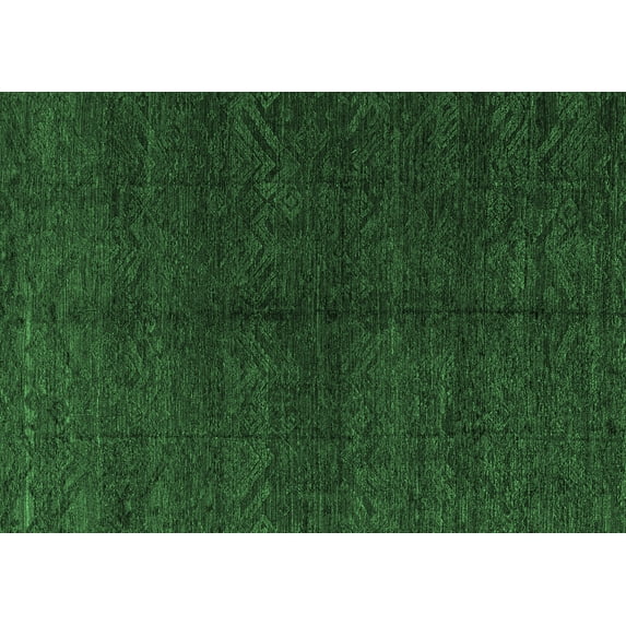 Ahgly Company Indoor Rectangle Abstract Emerald Green Modern Area Rugs, 8' x 10'