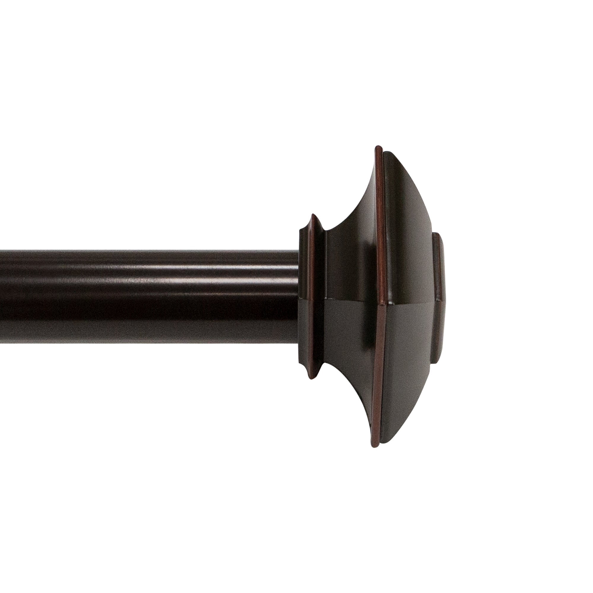 1" dia. Drapery Single Curtain Rod Set with Square Finials _Oil Rubbed Bronze 36"-72" - Oil Rubbed Bronze