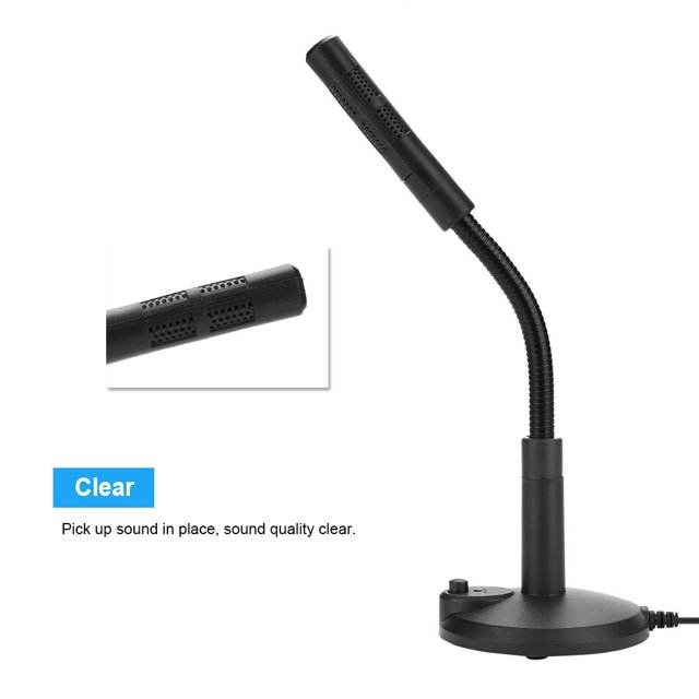 Ccdes Microphone Col de Cygne, Microphone de Bureau USB PC, Accessoire Informatique pour la Diffusion avec Base Antidérapante Robuste pour l'Enregistrement Professionnel