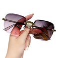 thumbnail image 2 of sunsanly Lady Sunglasses Eye Protection Rimless Gradient Color Sunscreen Anti-UV Decorative Outdoor Vacation Beach Sunglasses Eye Wear Accessories, 2 of 8