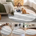 thumbnail image 6 of Gray Beach Waves Round Living Room Rugs 6 ft, Nautical Coastal Abstract Gradient Ocean Wave Washable Area Rug with Non-Slip Sturdy Edge Binding Round Carpet for Kitchen Office Bedroom, 6 of 9