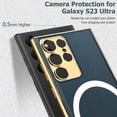 thumbnail image 2 of Compatible with Magsafe Wireless Charger Samsung Galaxy S23 Case Leather,Shockproof Hybrid Plating Leather Silicone TPU Case Samsung S23 Phone Case Magnetic,Samsung S23 Case for S23 Green Case, 2 of 14