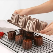 6-Cavity Canele Mold Cake Pan, Non-Stick Baking Pan for Oven Carbon Steel Caneles Bakeware Tool