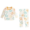 thumbnail image 4 of Lovzfmll Cotton Long Pants Pajama Set for Boys, Long Sleeve Round Neck Top & Relaxed Pants, Sleepwear Outfits for Kids 4-5 Years, 4 of 5