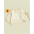 thumbnail image 2 of Bslissey Kids Baby Girls Knit Sweater 6M 12M 24M 3T 4T Long Sleeve Flower Pattern Pullovers Toddler Casual Jumpers Tops Infant Warm Knitwear Cute Daily Clothes, 2 of 9