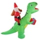 thumbnail image 2 of Decoración inflable de dinosaurio navideño, luces LED integradas divertidas y bonitas, decoraciones navideñas para patio, enchufe estadounidense de 100-240V, 2 of 14