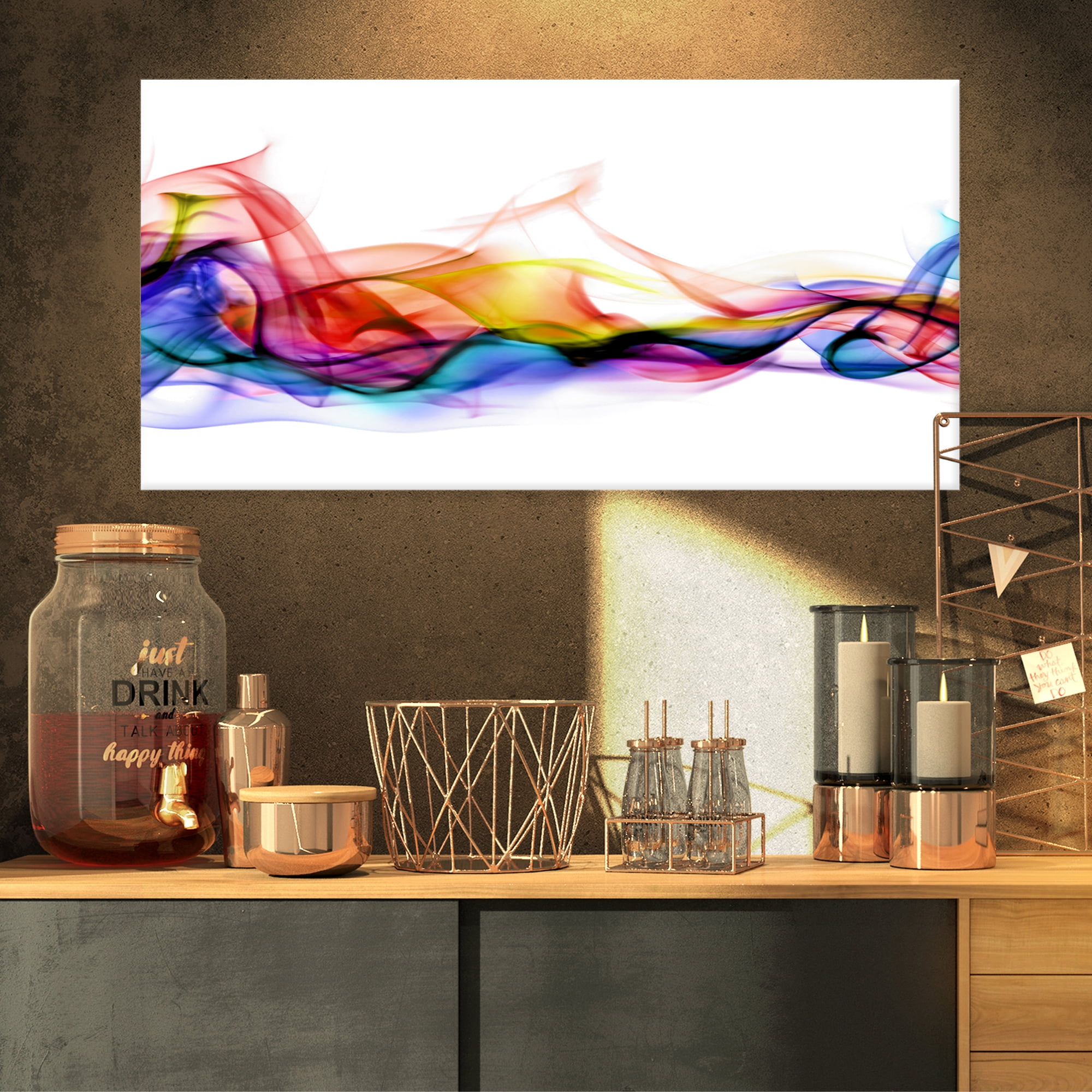 Designart 'Abstract Smoke ' Contemporary Artwork