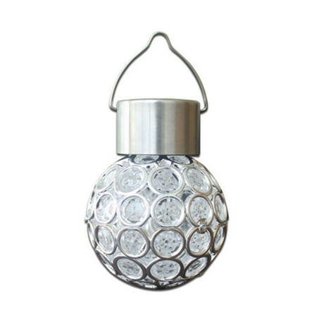 

Solar Lantern Crackle Glass Ball LED Hanging Solar Lights Outdoor Garden Waterproof Decorative Solar Lantern for Yard Tree Garden Pathway Fence Lawn Backyard Style 1 White Light