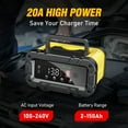 thumbnail image 4 of HUSGW 12V/20A,24V/10A 7-stage Portable Car And Motorcycle Battery Charger Lithium Lead-acid Battery Charger, 4 of 14
