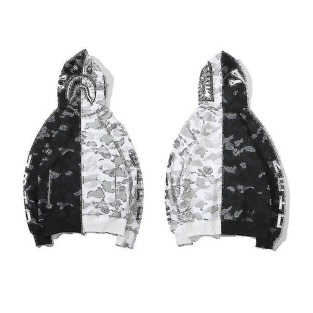 Mens Hoodie Camo Loose Zipper Jacket Sweatershirt For Men Boy-yky