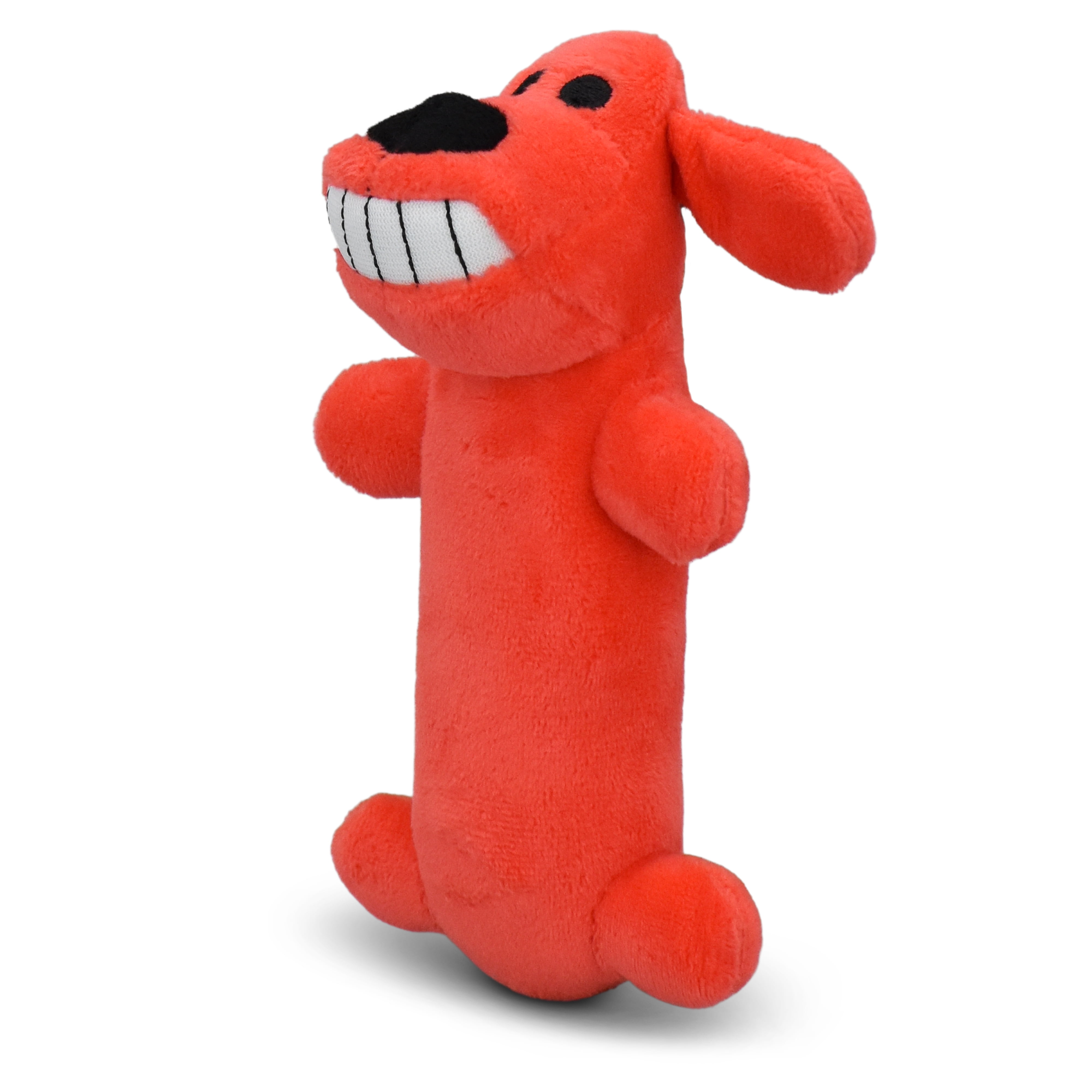 (3 pack) Multipet Smiling Loofa Plush Dog Toy with Squeaker, 6 inch