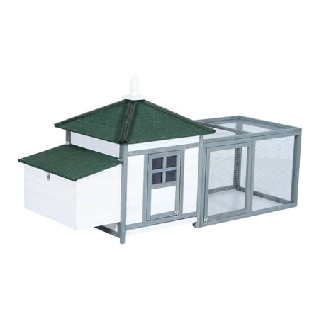 Pawhut Chicken Coop Wooden House Large Outdoor With Nestbox