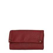 Time and Tru Women's Farrah Wallet Vinyl Solid Red