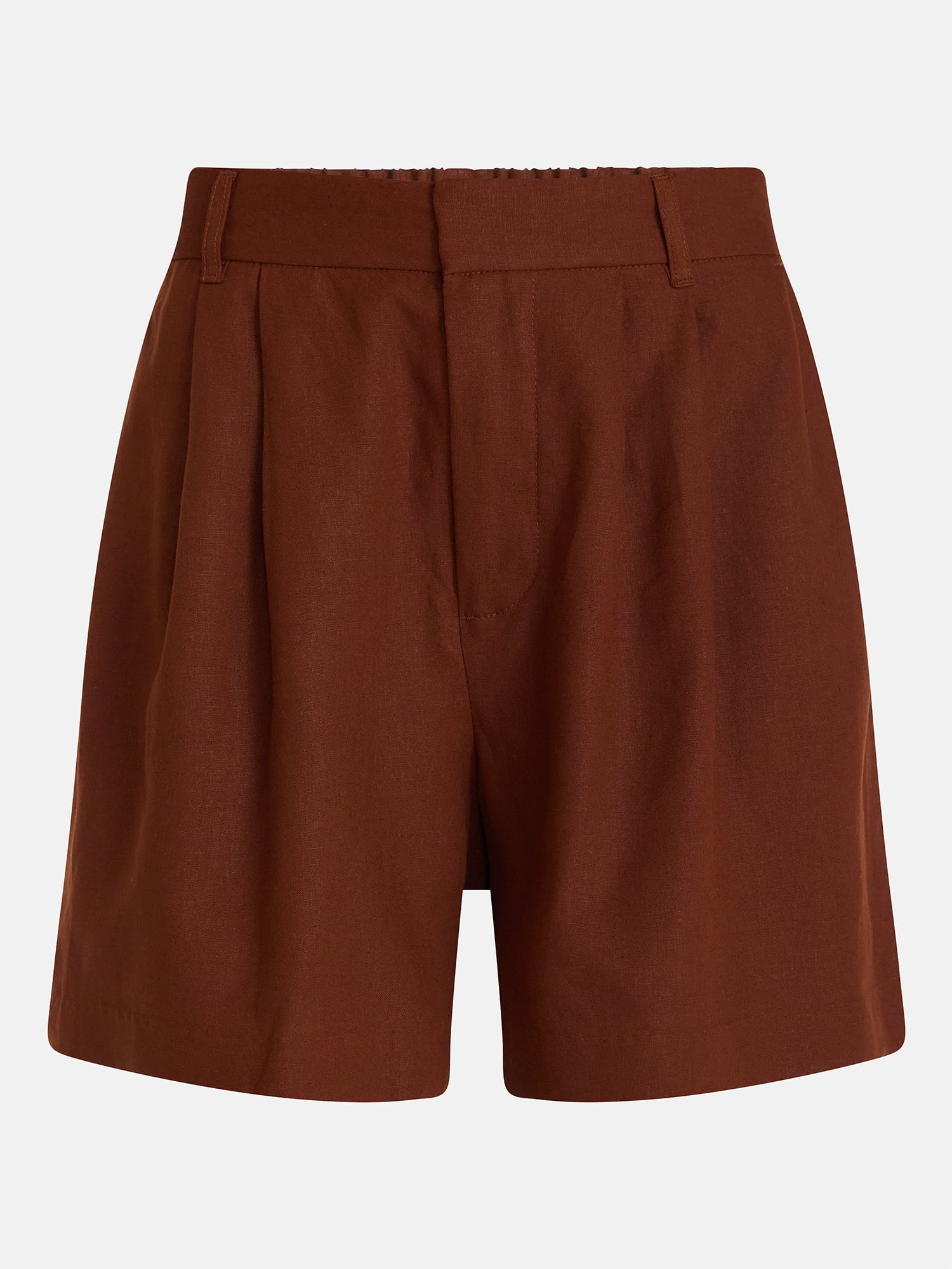 Time and Tru Women's Linen Blend Shorts, 5 in Inseam, Sizes XS-XXXL